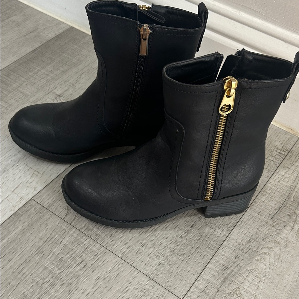 Wanted Black Booties with Gold Accent